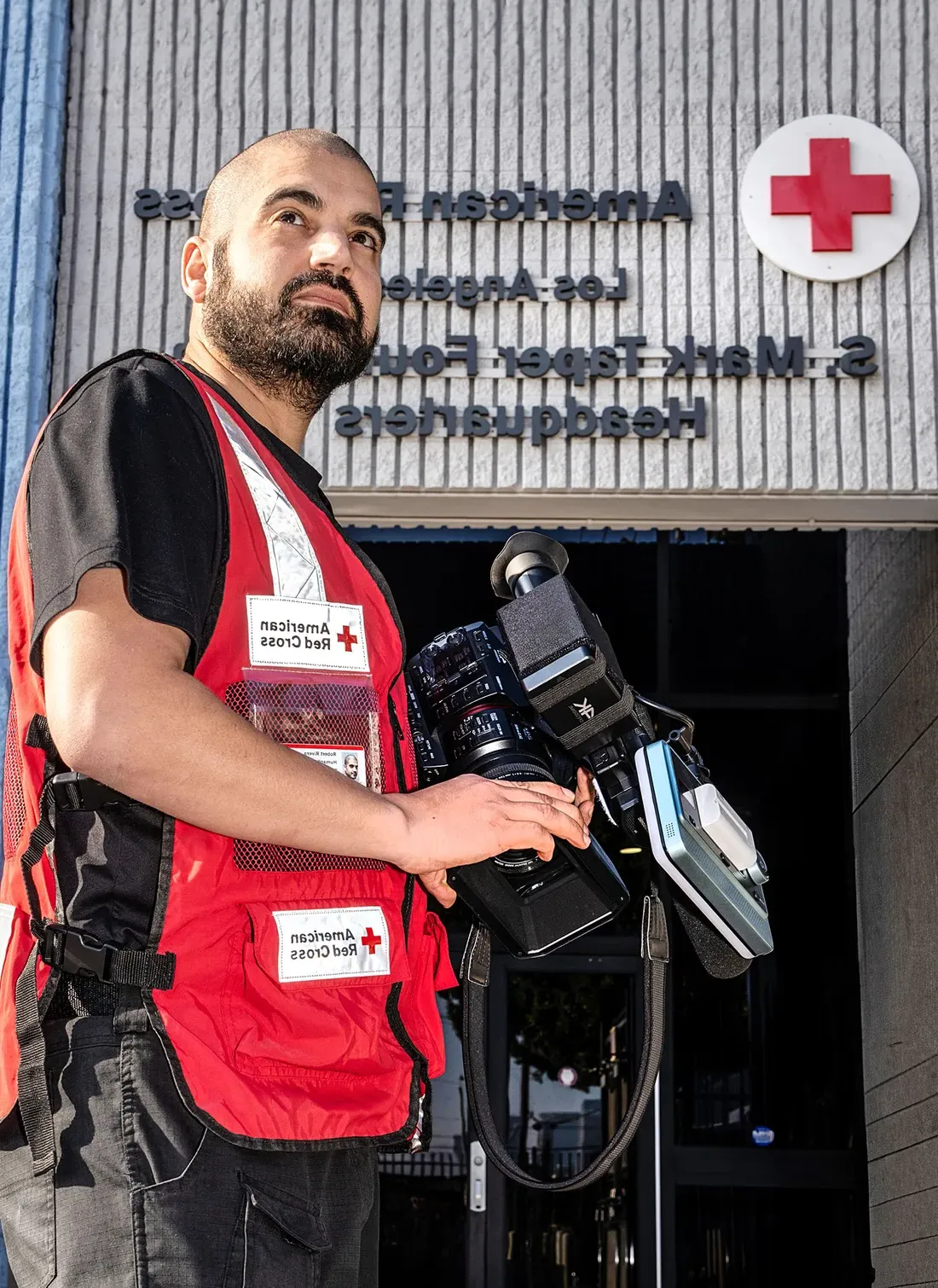 Rob Rivera standing outside the LA Red Cross.